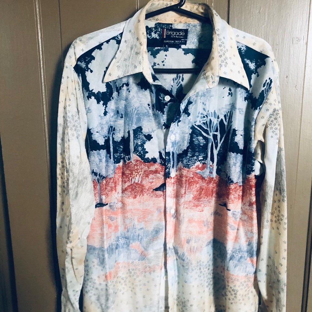 Men’s Vintage Water Color Button Down